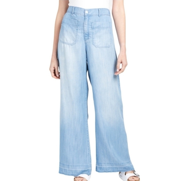 cloth & stone Pants - Cloth & Stone | Women's Wide Leg Light Wash Chambray Breezy Pants Size Medium